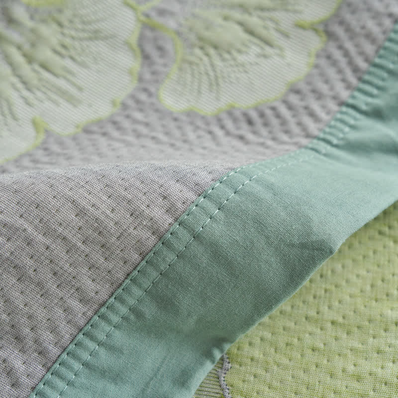 Trapunta in puro cotone con foglie di ginkgo in stile fresco