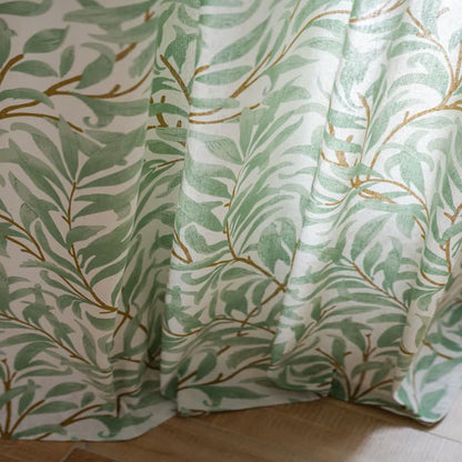 Tenda decorativa filtrante per la luce con foglie verdi