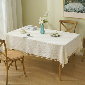 Tovaglia decorativa in cotone con margherite pastorali