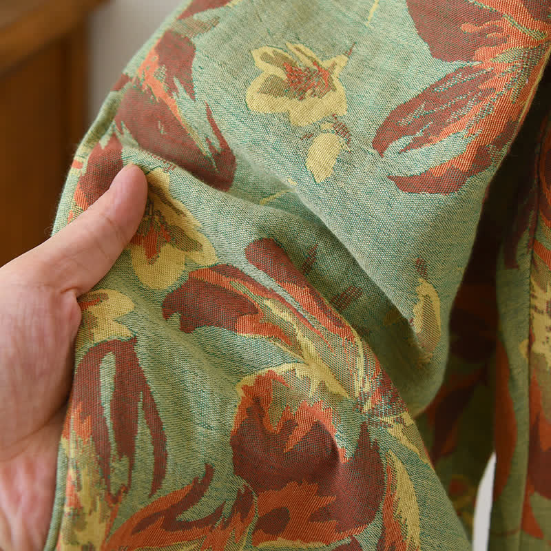 Pigiama in garza di cotone jacquard rododendro
