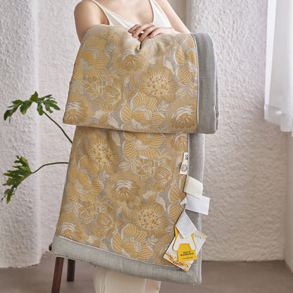 Collezione di biancheria da letto in garza di cotone floreale neutra