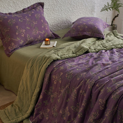 Elegante biancheria da letto a farfalla in garza di cotone jacquard