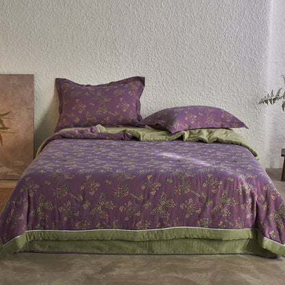 Elegante biancheria da letto a farfalla in garza di cotone jacquard
