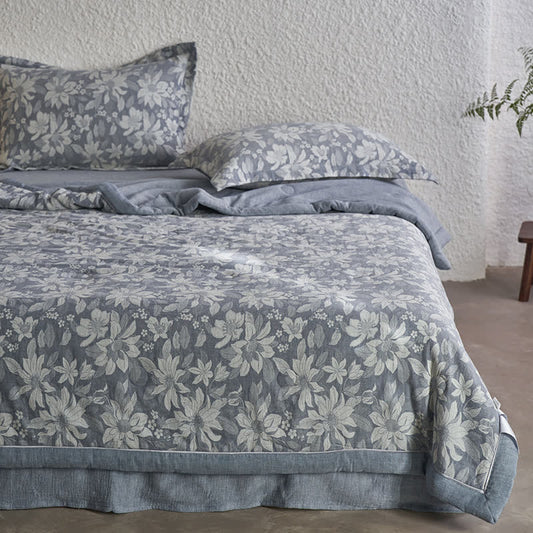 Biancheria da letto con fiori in fiore in garza di cotone a doppio strato