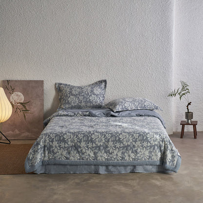 Biancheria da letto con fiori in fiore in garza di cotone a doppio strato