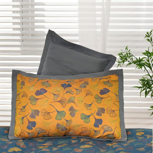 Federa in morbido cotone con foglie di ginkgo (2 pezzi)