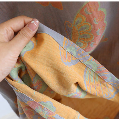 Camicia da notte elegante in puro cotone con farfalle e fiori