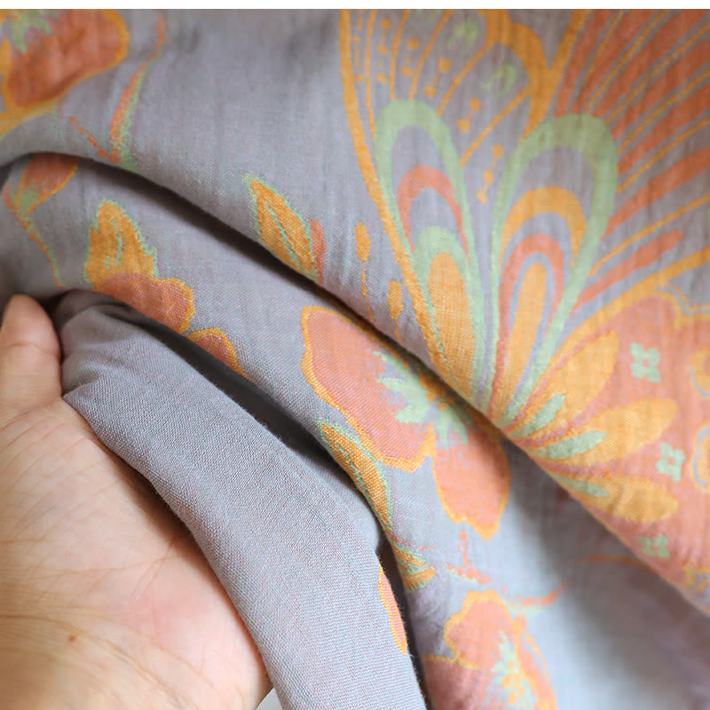 Camicia da notte elegante in puro cotone con farfalle e fiori