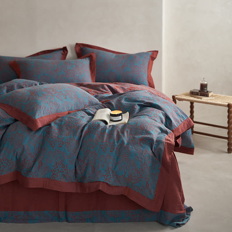 Set di biancheria da letto naturale in garza di cotone a doppio strato (4 pezzi)