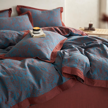 Set di biancheria da letto naturale in garza di cotone a doppio strato (4 pezzi)