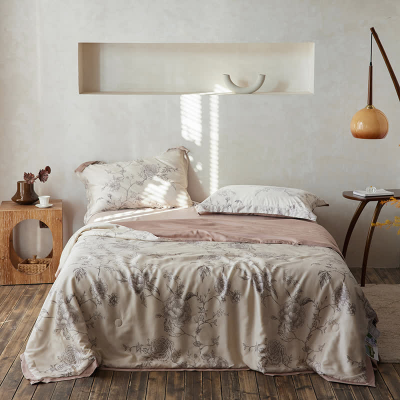 Biancheria da letto traspirante in fibra di Lyocell Floral Rose
