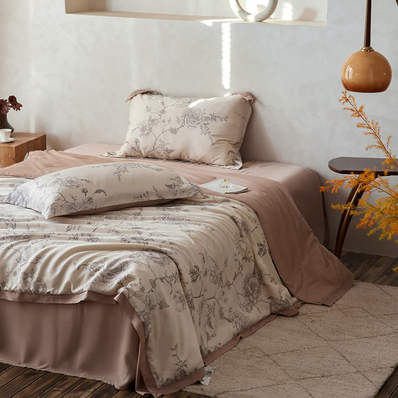 Biancheria da letto traspirante in fibra di Lyocell Floral Rose