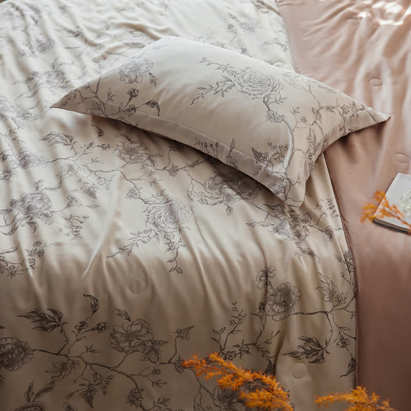 Biancheria da letto traspirante in fibra di Lyocell Floral Rose