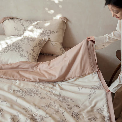 Biancheria da letto traspirante in fibra di Lyocell Floral Rose