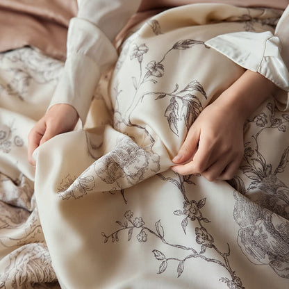 Biancheria da letto traspirante in fibra di Lyocell Floral Rose