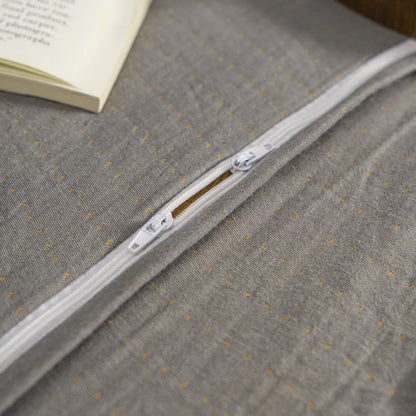 Set di biancheria da letto in garza di cotone con foglie di ginkgo vintage (4 pezzi)