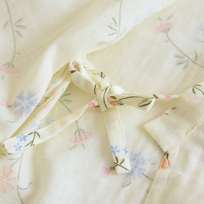 Pigiama Kimono in garza di cotone a fiori