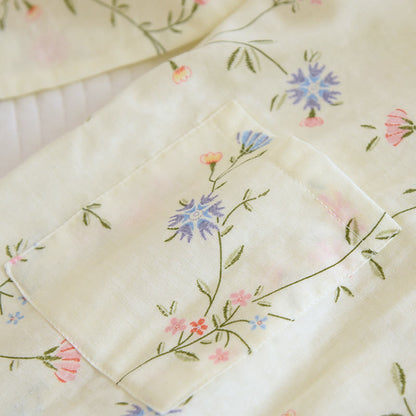 Pigiama Kimono in garza di cotone a fiori