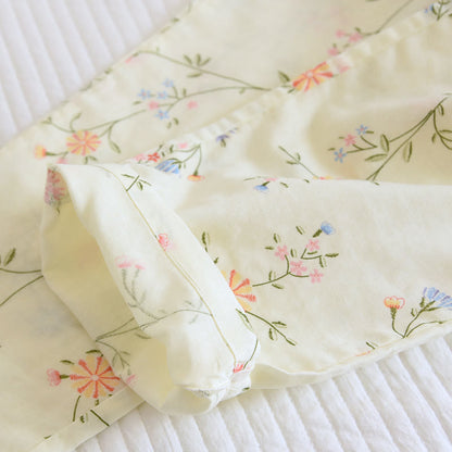 Pigiama Kimono in garza di cotone a fiori
