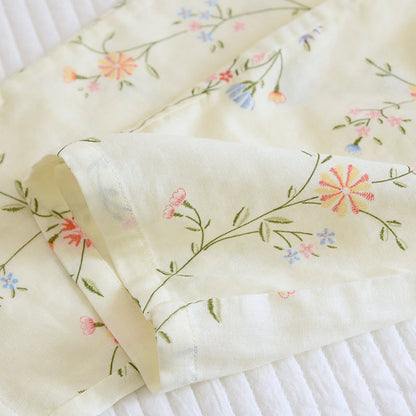 Pigiama Kimono in garza di cotone a fiori