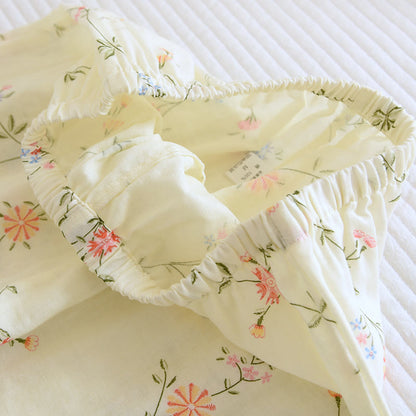 Pigiama Kimono in garza di cotone a fiori