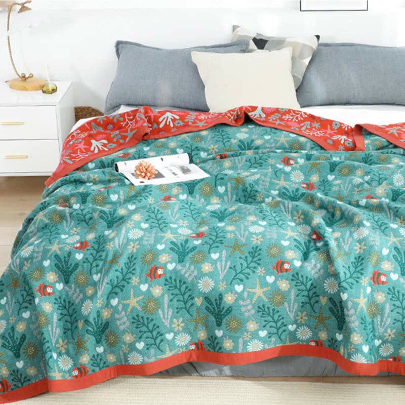 Copriletto reversibile vintage Ownkoti, trapunta morbida floreale