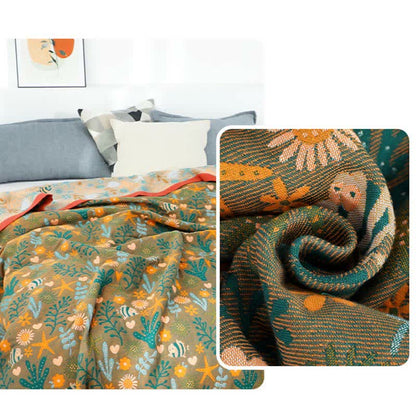 Copriletto reversibile vintage Ownkoti, trapunta morbida floreale