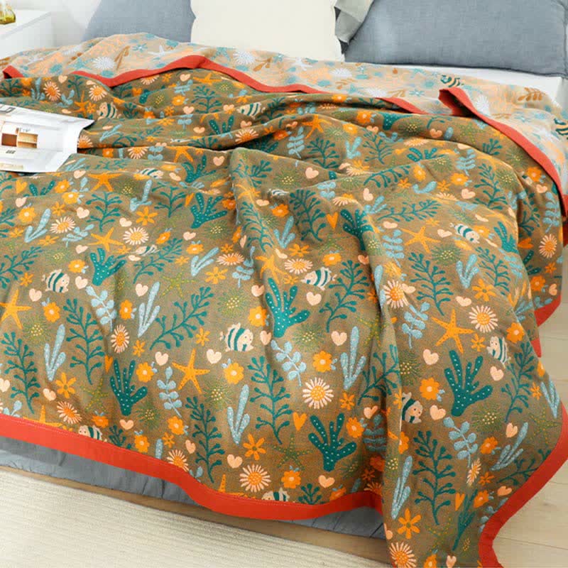 Copriletto reversibile vintage Ownkoti, trapunta morbida floreale