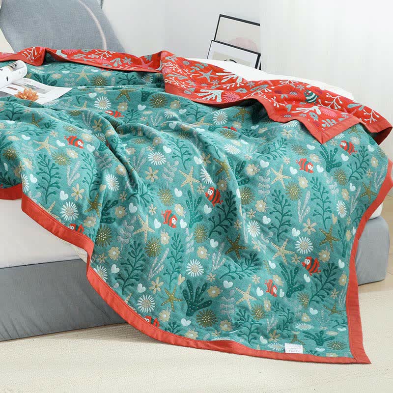 Copriletto reversibile vintage Ownkoti, trapunta morbida floreale