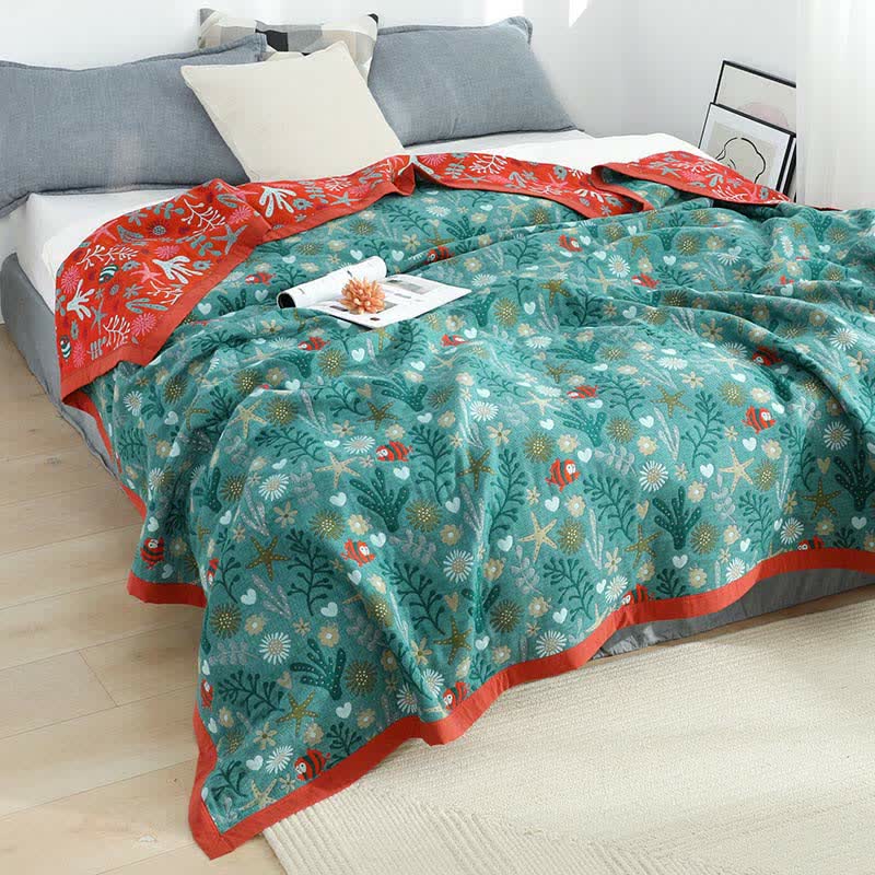 Copriletto reversibile vintage Ownkoti, trapunta morbida floreale