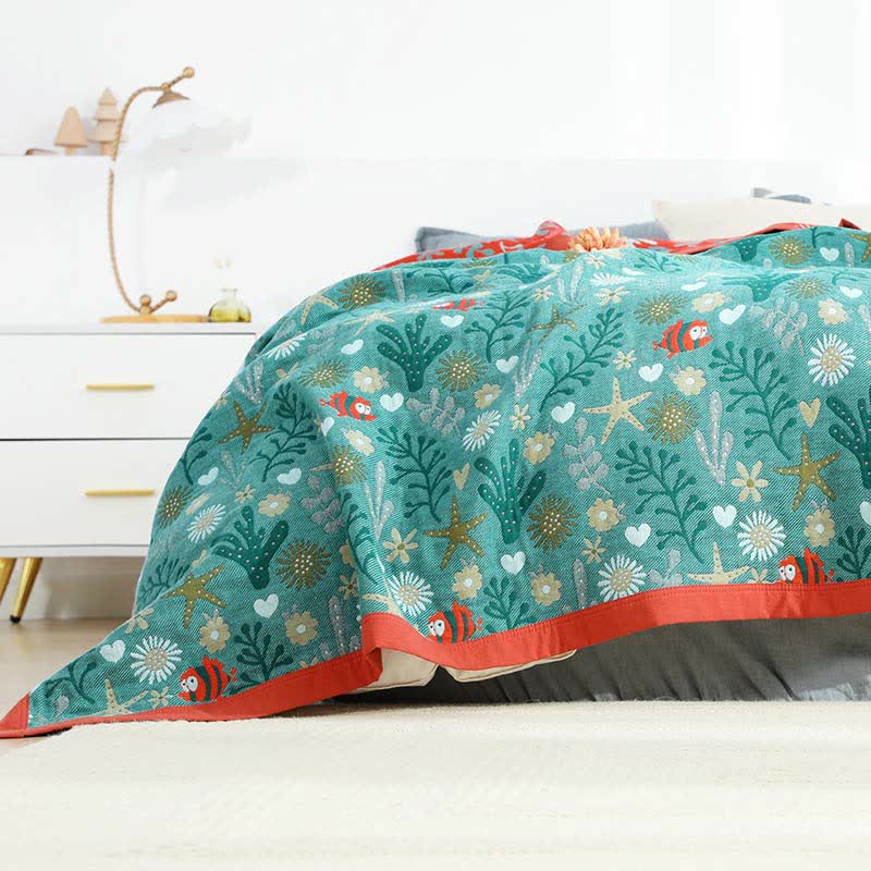 Copriletto reversibile vintage Ownkoti, trapunta morbida floreale