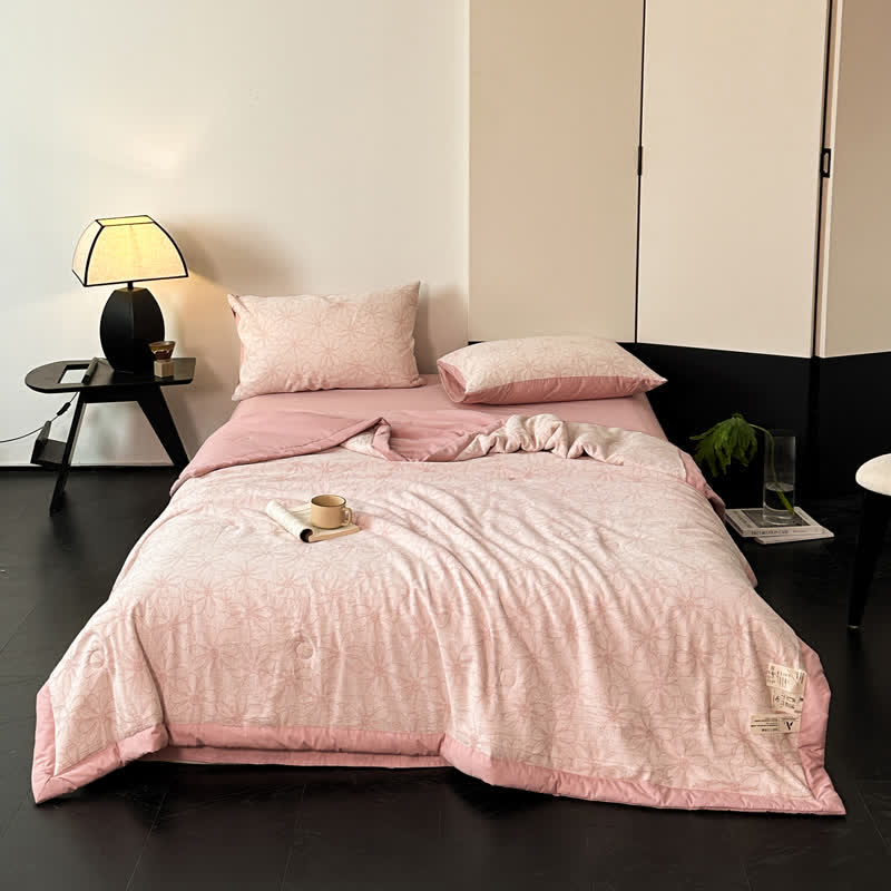 Biancheria da letto in garza di cotone traspirante Jacquard Daisy