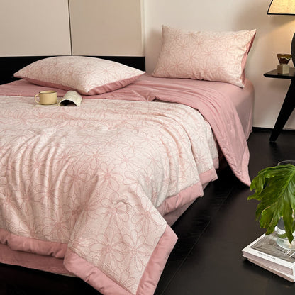 Biancheria da letto in garza di cotone traspirante Jacquard Daisy