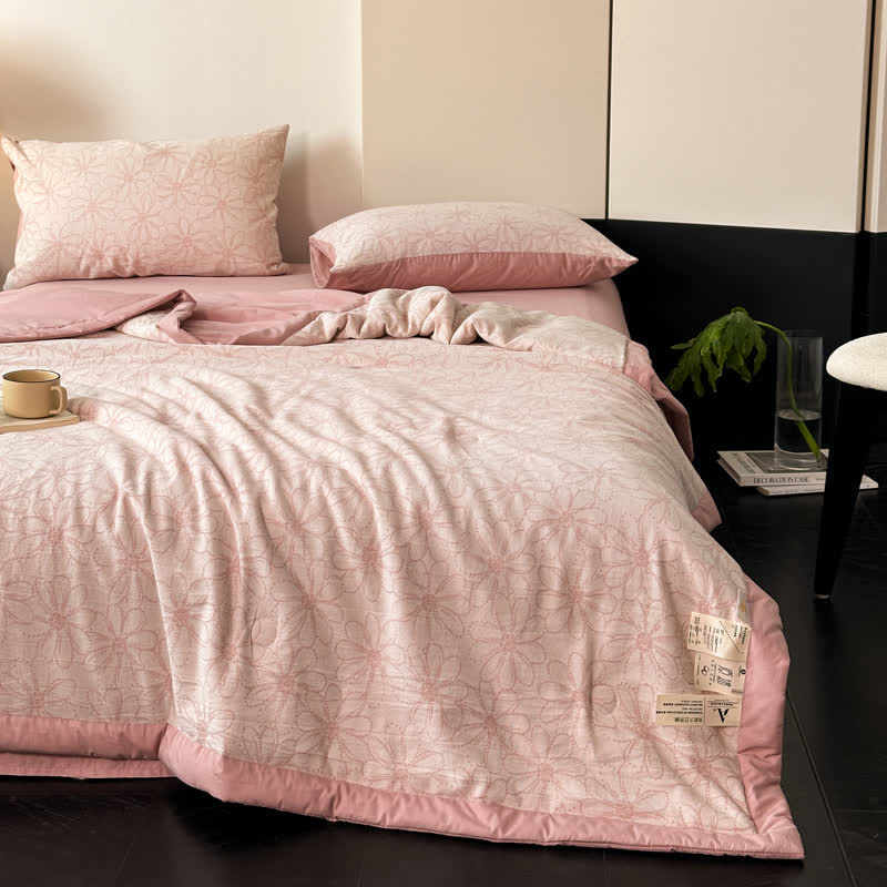 Biancheria da letto in garza di cotone traspirante Jacquard Daisy