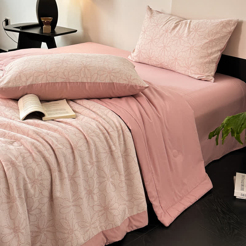 Biancheria da letto in garza di cotone traspirante Jacquard Daisy