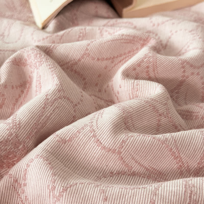 Biancheria da letto in garza di cotone traspirante Jacquard Daisy