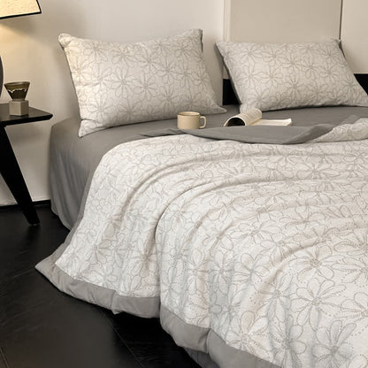 Biancheria da letto in garza di cotone traspirante Jacquard Daisy