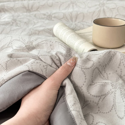 Biancheria da letto in garza di cotone traspirante Jacquard Daisy