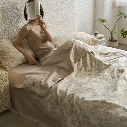 Biancheria da letto rustica floreale in garza di cotone estivo