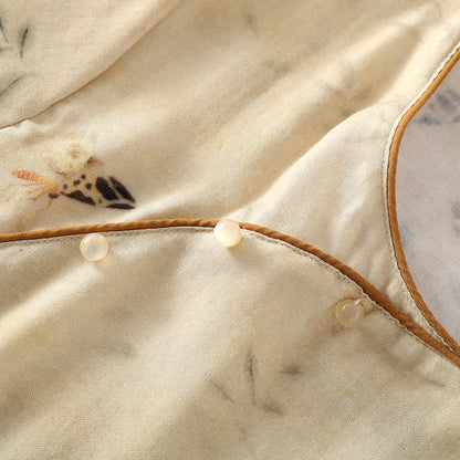 Camicia da notte estiva morbida in fibra di bambù rurale