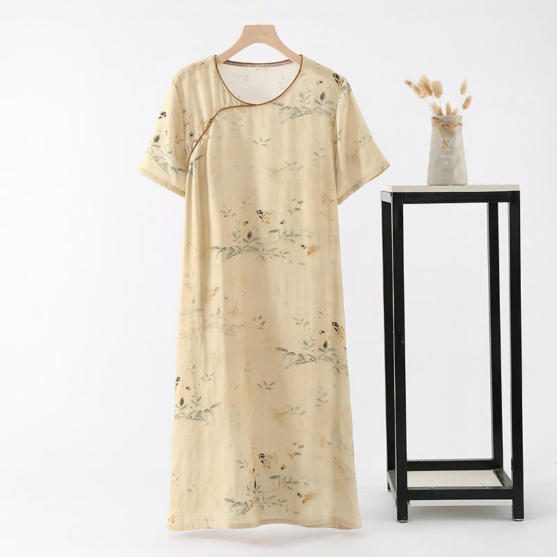 Camicia da notte estiva morbida in fibra di bambù rurale