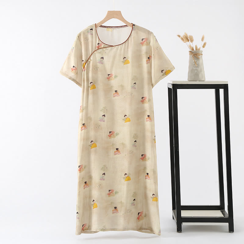 Camicia da notte estiva leggera in fibra di bambù