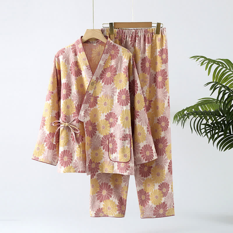 Completo da casa in puro cotone tinto in filo jacquard