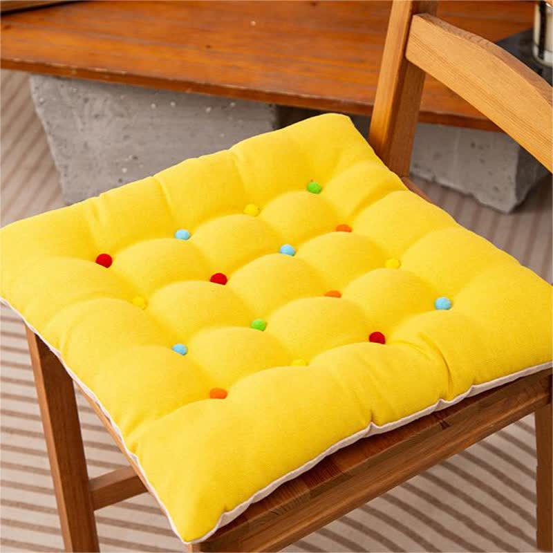 Cuscino da pavimento morbido e decorativo di forma quadrata - Giallo - 40 cm x 40 cm x 6 cm - image 9
