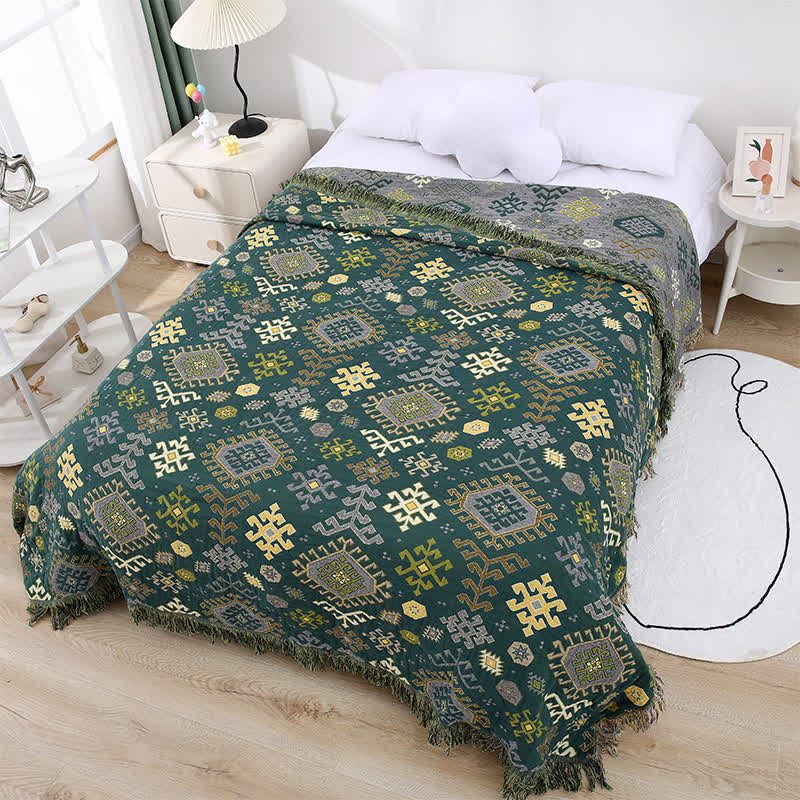 Trapunta con nappe in garza di cotone geometrica retrò