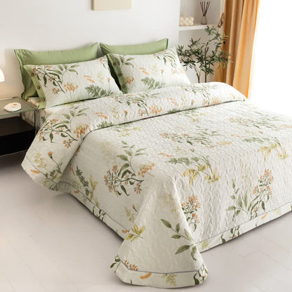 Biancheria da letto trapuntata floreale elegante in puro cotone