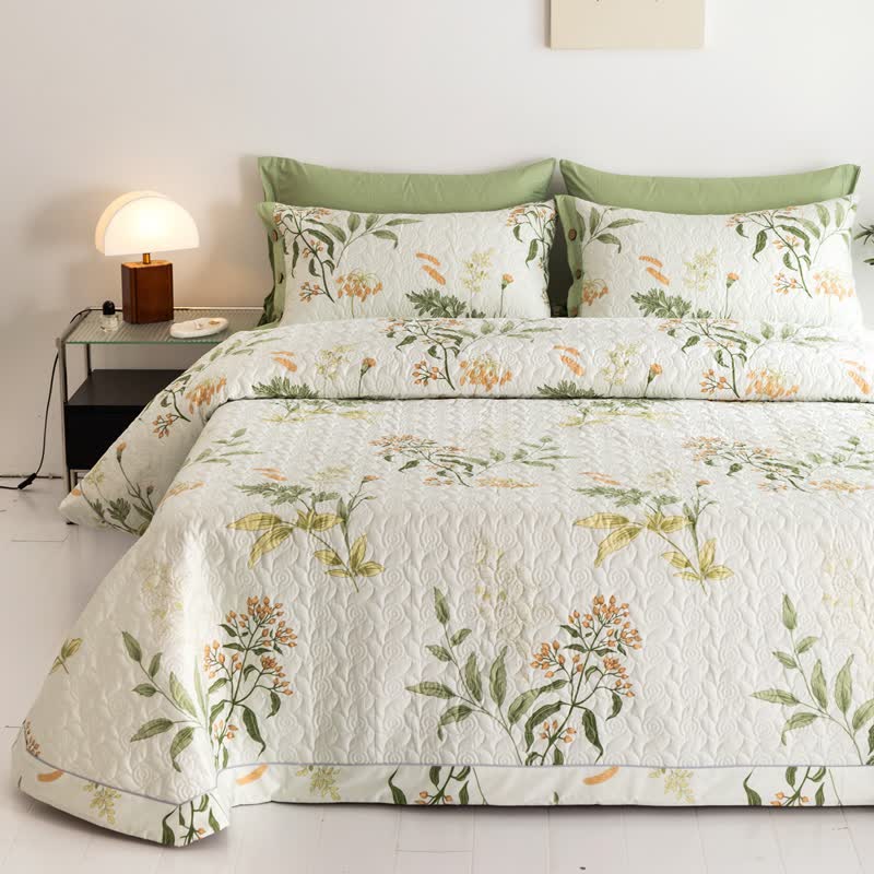 Biancheria da letto trapuntata floreale elegante in puro cotone