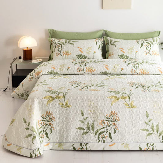 Biancheria da letto trapuntata floreale elegante in puro cotone