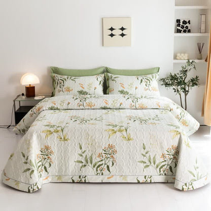 Biancheria da letto trapuntata floreale elegante in puro cotone