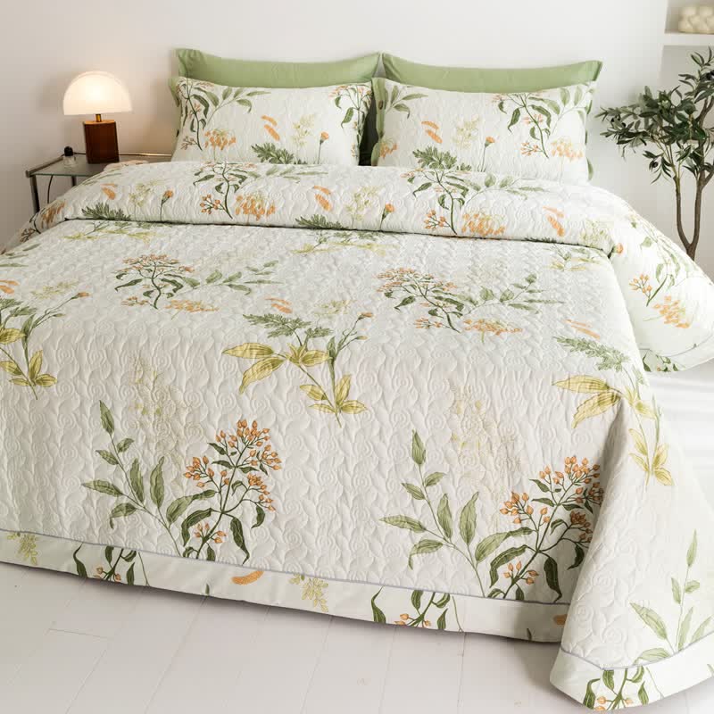 Biancheria da letto trapuntata floreale elegante in puro cotone